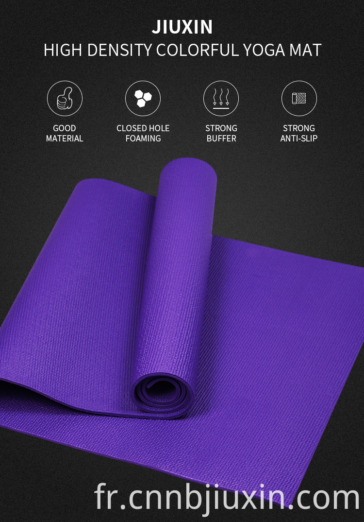 Easy to clean non slip PVC fitness mat